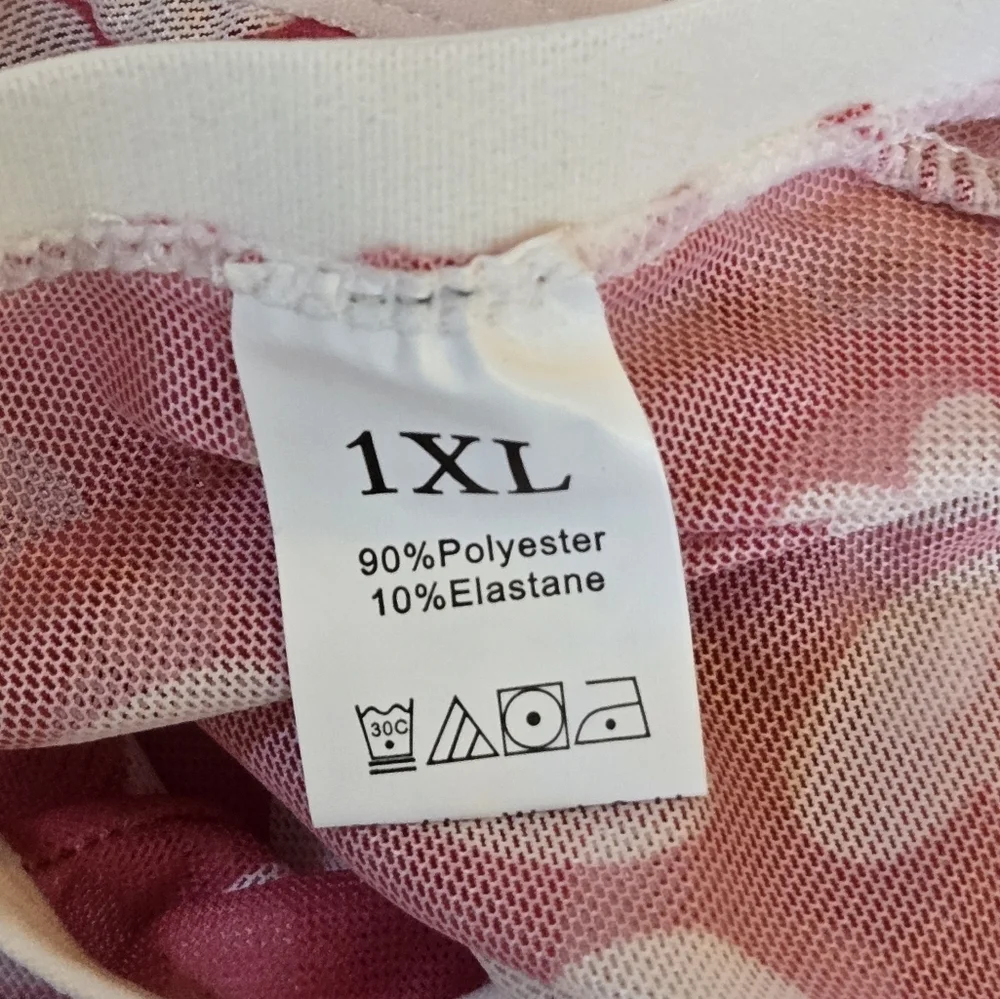 White Hearts On Pink Halter Bra Set 1XL (5520) - Picture 6 of 7